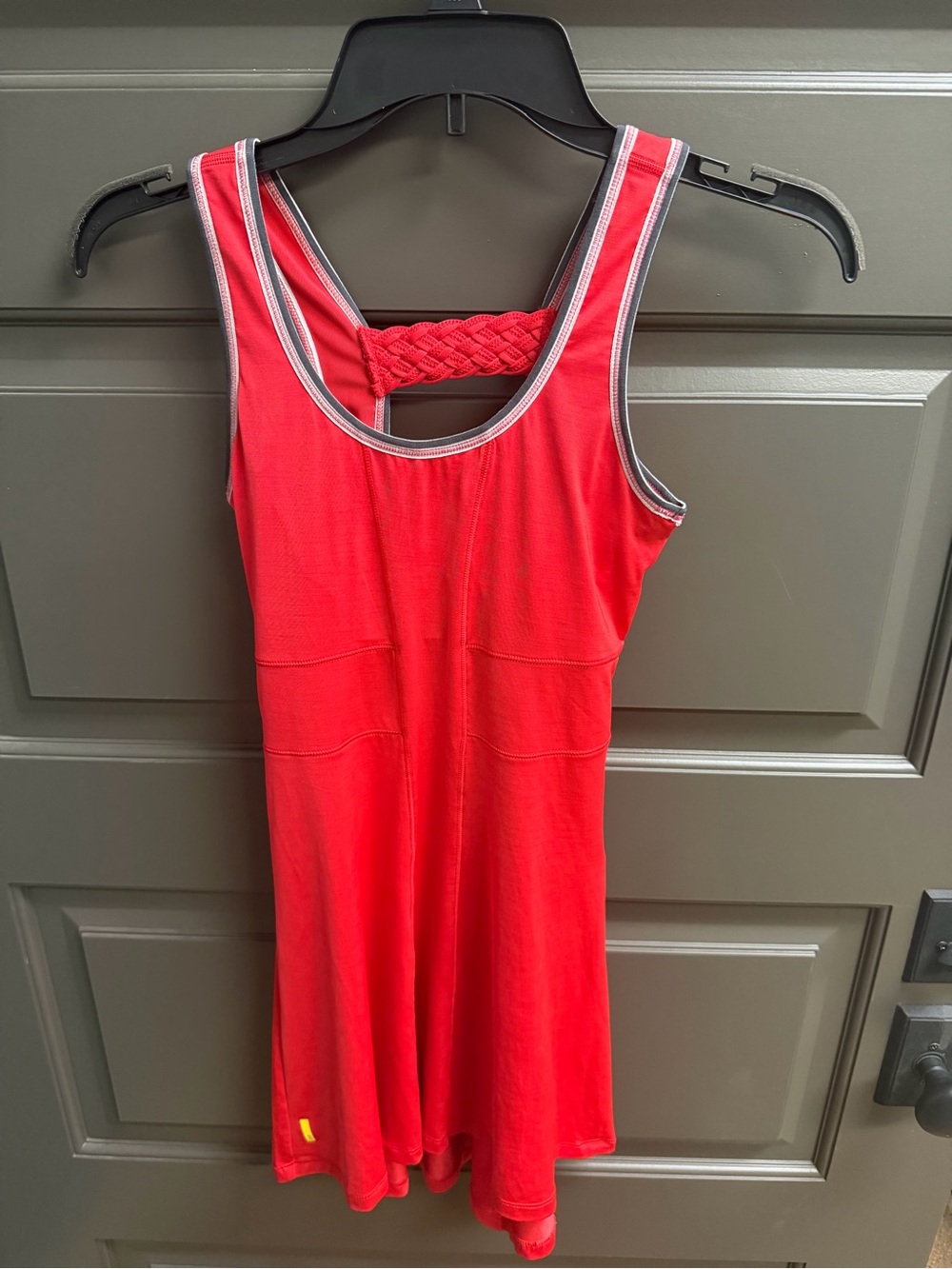 Lole Red Braided-Back Athletic Dress with Built-In Sports Bra